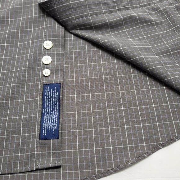 Vintage Stafford Mens Dress Shirt 17 32/33 Button Up Long Sleeve Wrinkle Free - Picture 6 of 14